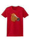 Silly Cartoon Horse Head Womens Dark T-Shirt-TooLoud-Red-X-Small-Davson Sales