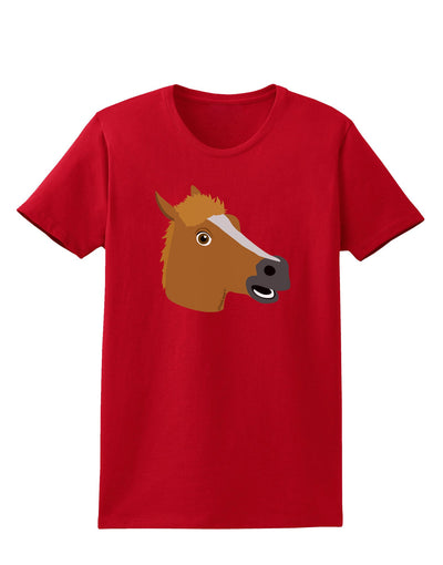 Silly Cartoon Horse Head Womens Dark T-Shirt-TooLoud-Red-X-Small-Davson Sales