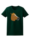 Silly Cartoon Horse Head Womens Dark T-Shirt-TooLoud-Forest-Green-Small-Davson Sales