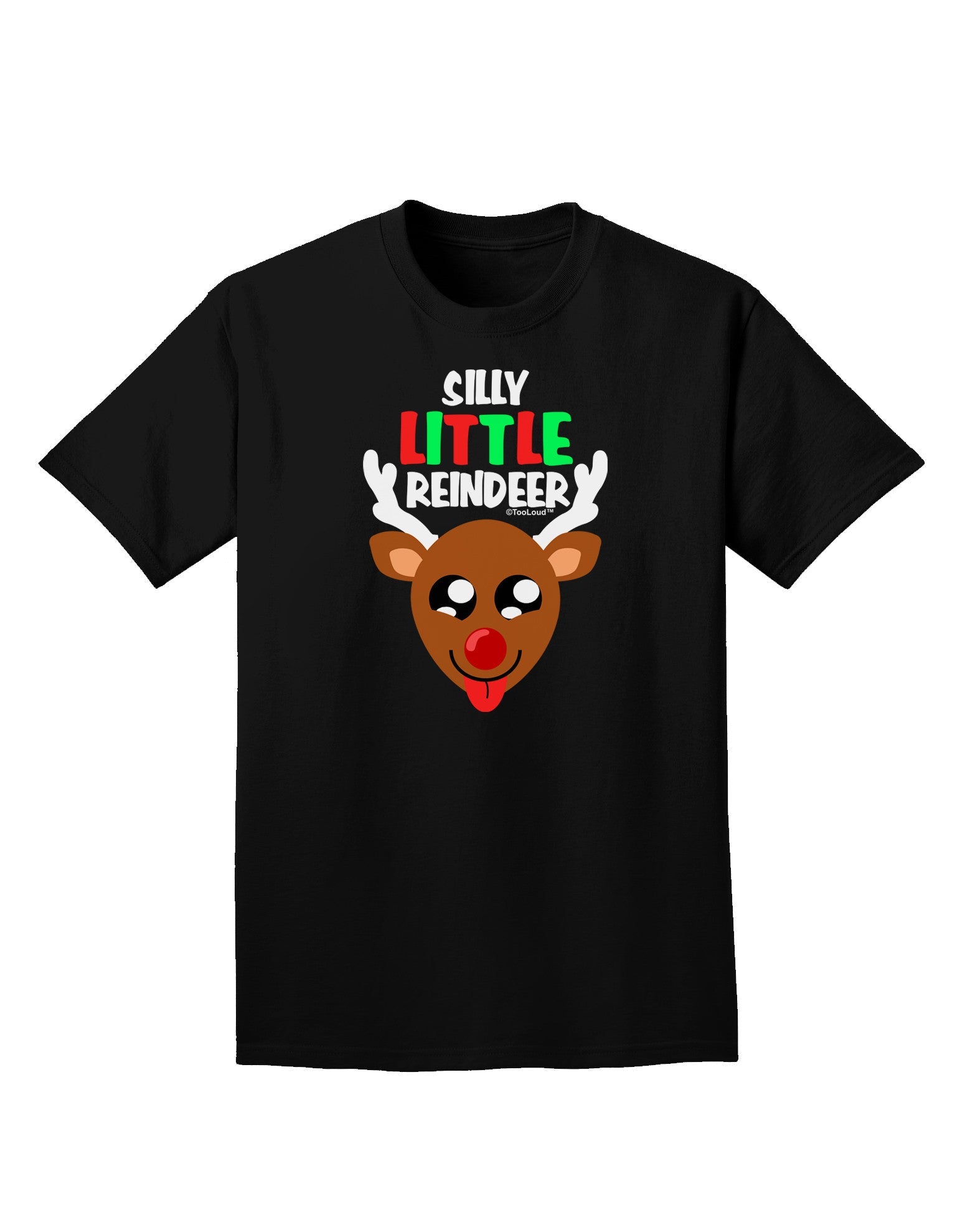 Silly Little Reindeer Matching Deer Adult Dark T-Shirt-Mens T-Shirt-TooLoud-Black-Small-Davson Sales
