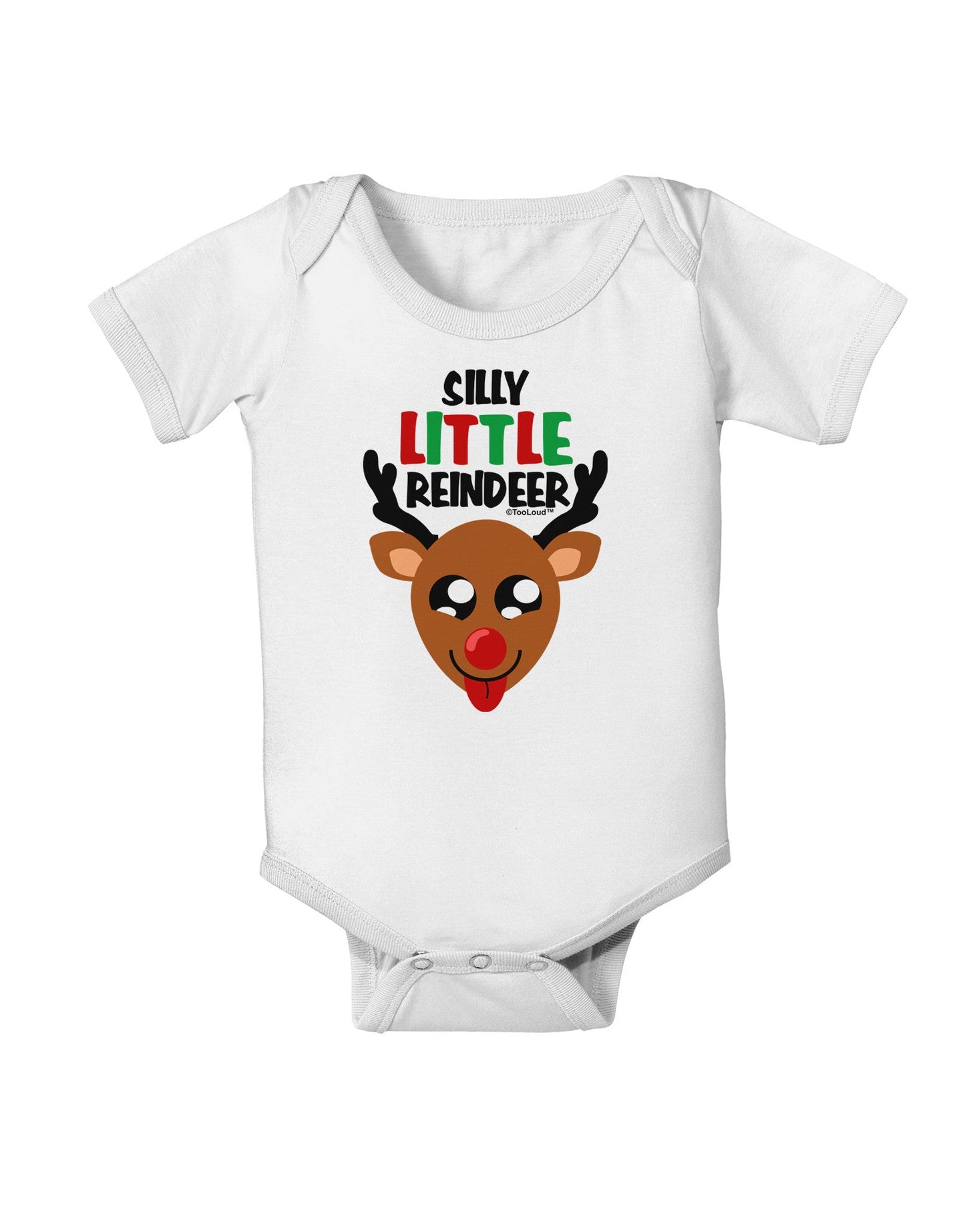 Silly Little Reindeer Matching Deer Baby Romper Bodysuit-Baby Romper-TooLoud-White-06-Months-Davson Sales