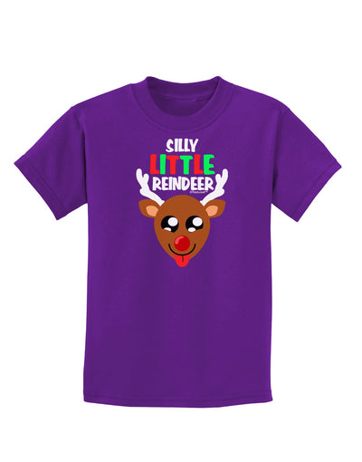 Silly Little Reindeer Matching Deer Childrens Dark T-Shirt-Childrens T-Shirt-TooLoud-Purple-X-Small-Davson Sales