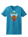 Silly Little Reindeer Matching Deer Womens Dark T-Shirt-TooLoud-Turquoise-X-Small-Davson Sales