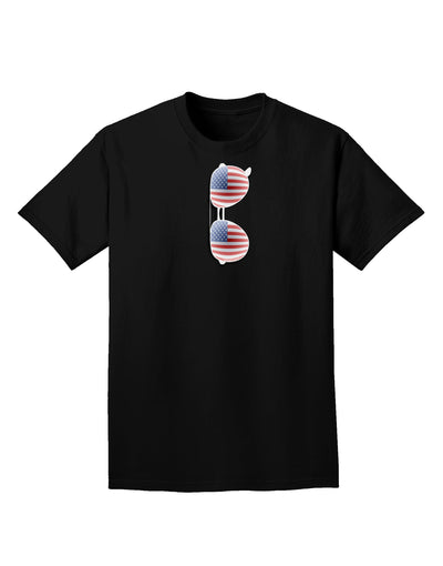 Silver American Flag Aviator Sunglasses Adult Dark T-Shirt-Mens T-Shirt-TooLoud-Black-Small-Davson Sales