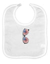 Silver American Flag Aviator Sunglasses Baby Bib