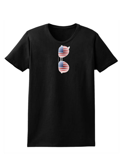 Silver American Flag Aviator Sunglasses Womens Dark T-Shirt-TooLoud-Black-X-Small-Davson Sales