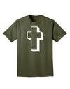 Simple Cross Design Black Adult Dark T-Shirt by TooLoud-Mens T-Shirt-TooLoud-Military-Green-Small-Davson Sales