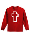 Simple Cross Design Black Adult Long Sleeve Dark T-Shirt by TooLoud-TooLoud-Red-Small-Davson Sales