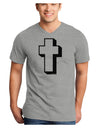 Simple Cross Design Black Adult V-Neck T-shirt by TooLoud-Mens V-Neck T-Shirt-TooLoud-HeatherGray-Small-Davson Sales