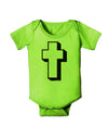 Simple Cross Design Black Baby Romper Bodysuit by TooLoud-Baby Romper-TooLoud-Lime-Green-06-Months-Davson Sales