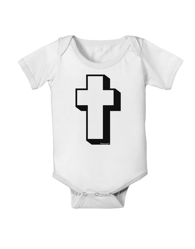 Simple Cross Design Black Baby Romper Bodysuit by TooLoud-Baby Romper-TooLoud-White-06-Months-Davson Sales