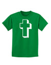 Simple Cross Design Black Childrens Dark T-Shirt by TooLoud-Childrens T-Shirt-TooLoud-Kelly-Green-X-Small-Davson Sales