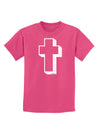 Simple Cross Design Black Childrens Dark T-Shirt by TooLoud-Childrens T-Shirt-TooLoud-Sangria-X-Small-Davson Sales