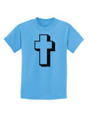 Simple Cross Design Black Childrens T-Shirt by TooLoud-Childrens T-Shirt-TooLoud-Aquatic-Blue-X-Small-Davson Sales