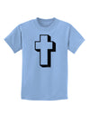 Simple Cross Design Black Childrens T-Shirt by TooLoud-Childrens T-Shirt-TooLoud-Light-Blue-X-Small-Davson Sales