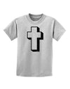 Simple Cross Design Black Childrens T-Shirt by TooLoud-Childrens T-Shirt-TooLoud-AshGray-X-Small-Davson Sales