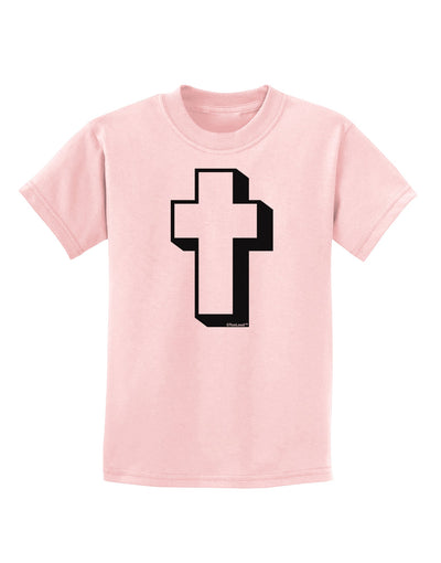 Simple Cross Design Black Childrens T-Shirt by TooLoud-Childrens T-Shirt-TooLoud-PalePink-X-Small-Davson Sales