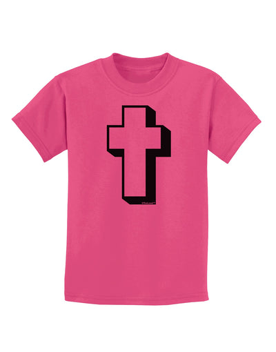 Simple Cross Design Black Childrens T-Shirt by TooLoud-Childrens T-Shirt-TooLoud-Sangria-X-Small-Davson Sales