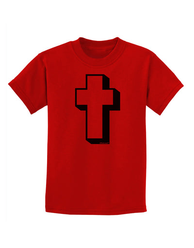 Simple Cross Design Black Childrens T-Shirt by TooLoud-Childrens T-Shirt-TooLoud-Red-X-Small-Davson Sales