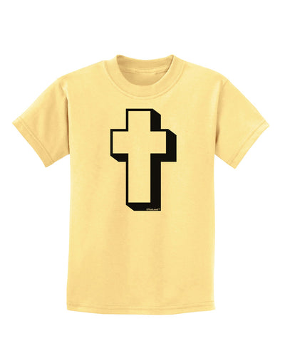 Simple Cross Design Black Childrens T-Shirt by TooLoud-Childrens T-Shirt-TooLoud-Daffodil-Yellow-X-Small-Davson Sales