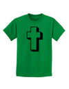 Simple Cross Design Black Childrens T-Shirt by TooLoud-Childrens T-Shirt-TooLoud-Kelly-Green-X-Small-Davson Sales