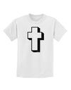 Simple Cross Design Black Childrens T-Shirt by TooLoud-Childrens T-Shirt-TooLoud-White-X-Small-Davson Sales