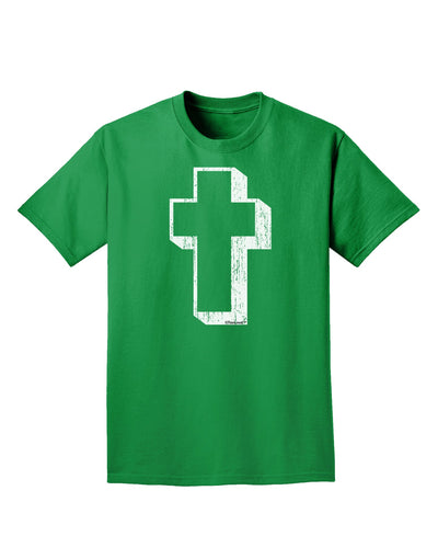 Simple Cross Design Black Distressed Adult Dark T-Shirt by TooLoud-Mens T-Shirt-TooLoud-Kelly-Green-Small-Davson Sales