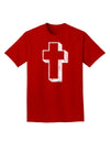 Simple Cross Design Black Distressed Adult Dark T-Shirt by TooLoud-Mens T-Shirt-TooLoud-Red-Small-Davson Sales