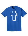 Simple Cross Design Black Distressed Adult Dark T-Shirt by TooLoud-Mens T-Shirt-TooLoud-Royal-Blue-Small-Davson Sales