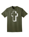 Simple Cross Design Black Distressed Adult Dark T-Shirt by TooLoud-Mens T-Shirt-TooLoud-Military-Green-Small-Davson Sales