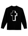 Simple Cross Design Black Distressed Adult Long Sleeve Dark T-Shirt by TooLoud-TooLoud-Black-Small-Davson Sales