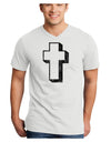 Simple Cross Design Black Distressed Adult V-Neck T-shirt by TooLoud-Mens V-Neck T-Shirt-TooLoud-White-Small-Davson Sales