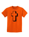 Simple Cross Design Black Distressed Childrens T-Shirt by TooLoud-Childrens T-Shirt-TooLoud-Orange-X-Small-Davson Sales