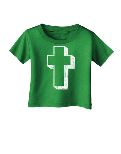 Simple Cross Design Black Distressed Infant T-Shirt Dark by TooLoud-Infant T-Shirt-TooLoud-Clover-Green-06-Months-Davson Sales