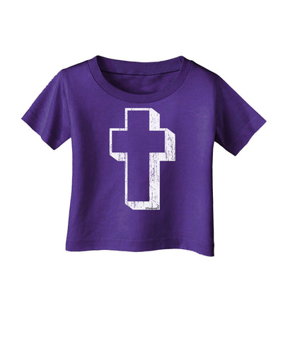 Simple Cross Design Black Distressed Infant T-Shirt Dark by TooLoud-Infant T-Shirt-TooLoud-Purple-06-Months-Davson Sales