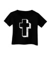 Simple Cross Design Black Distressed Infant T-Shirt Dark by TooLoud-Infant T-Shirt-TooLoud-Black-06-Months-Davson Sales