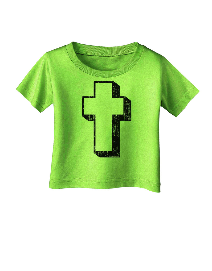 Simple Cross Design Black Distressed Infant T-Shirt by TooLoud-Infant T-Shirt-TooLoud-White-06-Months-Davson Sales