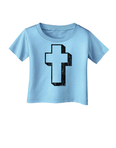 Simple Cross Design Black Distressed Infant T-Shirt by TooLoud-Infant T-Shirt-TooLoud-Aquatic-Blue-06-Months-Davson Sales