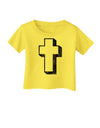 Simple Cross Design Black Distressed Infant T-Shirt by TooLoud-Infant T-Shirt-TooLoud-Yellow-06-Months-Davson Sales