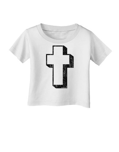 Simple Cross Design Black Distressed Infant T-Shirt by TooLoud-Infant T-Shirt-TooLoud-White-06-Months-Davson Sales