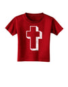 Simple Cross Design Black Distressed Toddler T-Shirt Dark by TooLoud-Toddler T-Shirt-TooLoud-Red-2T-Davson Sales