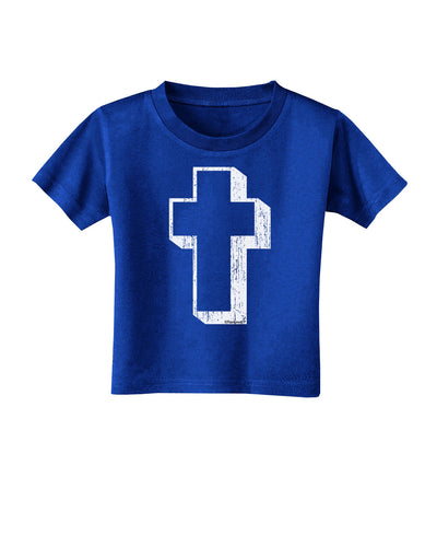 Simple Cross Design Black Distressed Toddler T-Shirt Dark by TooLoud-Toddler T-Shirt-TooLoud-Royal-Blue-2T-Davson Sales