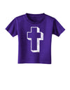 Simple Cross Design Black Distressed Toddler T-Shirt Dark by TooLoud-Toddler T-Shirt-TooLoud-Purple-2T-Davson Sales