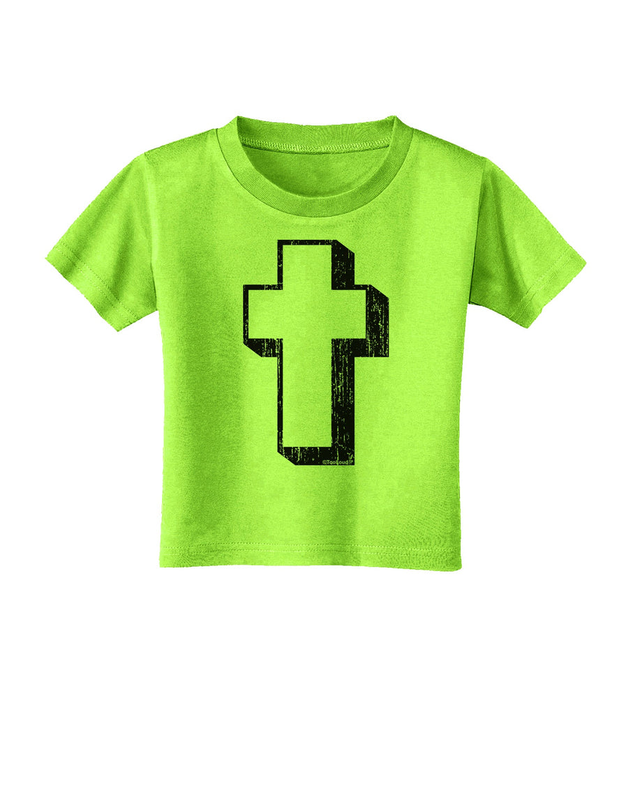 Simple Cross Design Black Distressed Toddler T-Shirt by TooLoud-Toddler T-Shirt-TooLoud-White-2T-Davson Sales