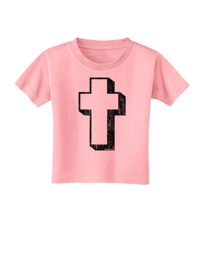 Simple Cross Design Black Distressed Toddler T-Shirt by TooLoud-Toddler T-Shirt-TooLoud-Candy-Pink-2T-Davson Sales