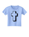 Simple Cross Design Black Distressed Toddler T-Shirt by TooLoud-Toddler T-Shirt-TooLoud-Aquatic-Blue-2T-Davson Sales