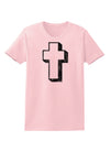 Simple Cross Design Black Distressed Womens T-Shirt by TooLoud-Womens T-Shirt-TooLoud-PalePink-X-Small-Davson Sales