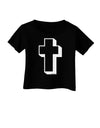 Simple Cross Design Black Infant T-Shirt Dark by TooLoud-Infant T-Shirt-TooLoud-Black-06-Months-Davson Sales