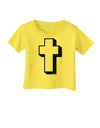 Simple Cross Design Black Infant T-Shirt by TooLoud-Infant T-Shirt-TooLoud-Yellow-06-Months-Davson Sales