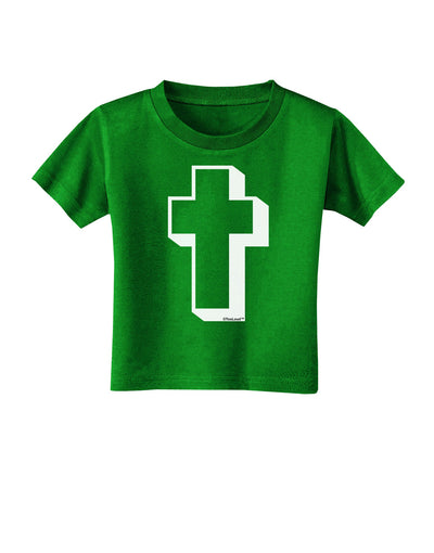 Simple Cross Design Black Toddler T-Shirt Dark by TooLoud-Toddler T-Shirt-TooLoud-Clover-Green-2T-Davson Sales